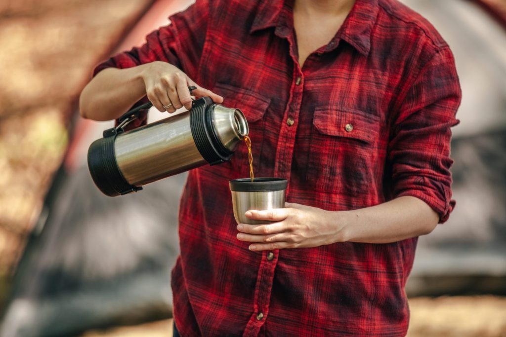 Coffee pored out of flask