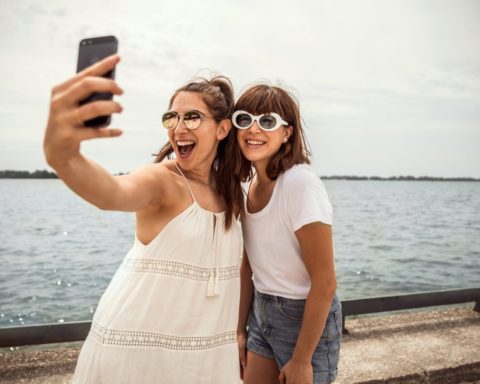 Two girls taking a selfie