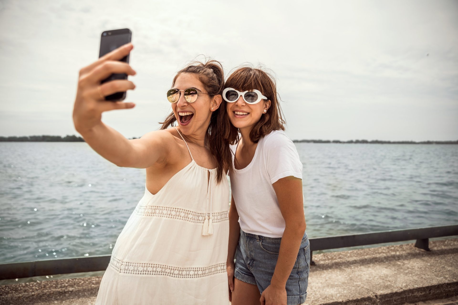 Two girls taking a selfie