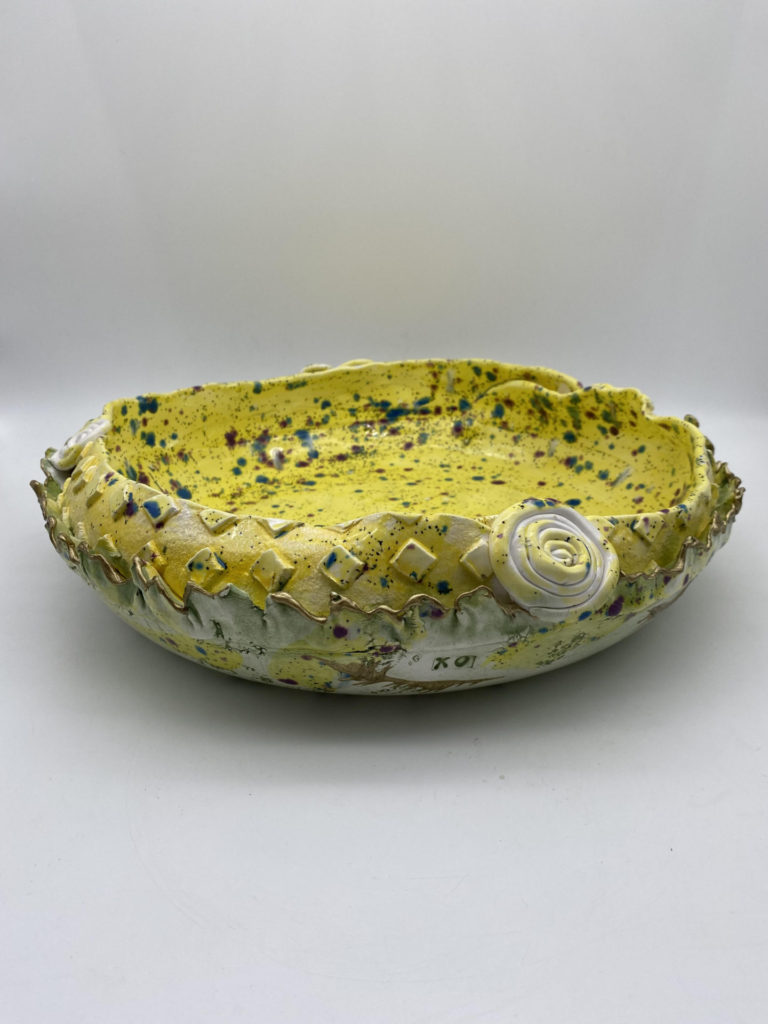 yellow ceramic bowl