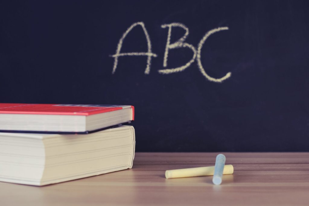 Classroom with blackboard