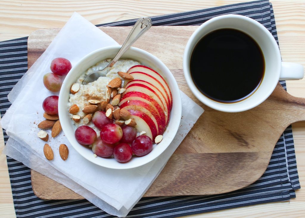 Breakfast bowl and coffee