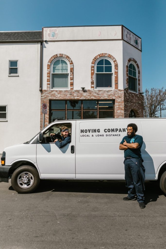 Two men at removal van