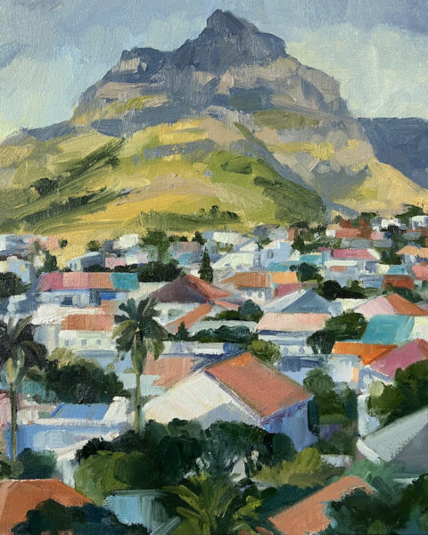 Oil on canvas painting of Devil's Peak by Jenny Parsons